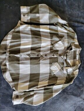 Maurices Olive Green And White Plaid Shirt